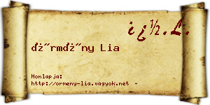 Örmény Lia névjegykártya